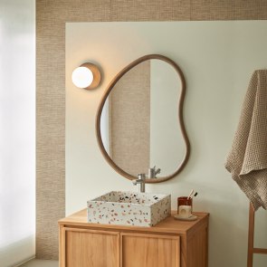 Dim - Miroir de salle de bain en mindi 85x65 cm