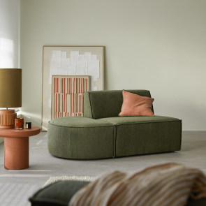 Dario - Fauteuil lounge modulable en tissu vert