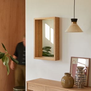Easy - Specchio oggetti decorativi in rovere 70 x 45 cm
