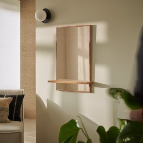 Galyno - Miroir déco d'entrée en teck 75x45 cm