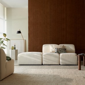 Vénus - Banqueta modulable de 2 plazas de tela color ecru