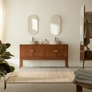 Kate - Vanity Cabinet in solid acacia, 160 cm