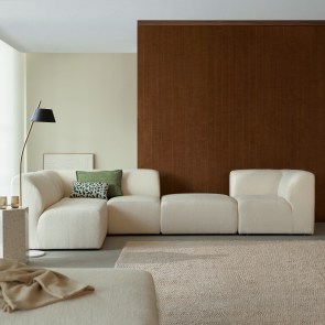 Vénus - Modulares 5-6 Sitzer-Sofa aus Ecru-Stoff