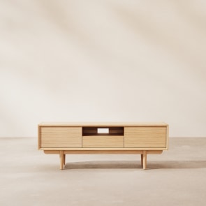Ellie - Mueble de TV de roble macizo 125 cm