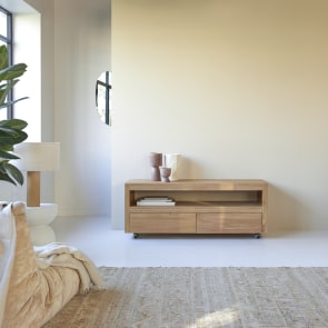 Anoa - Mueble para TV de teca maciza de 140 cm