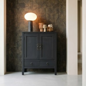 Thaki Black - Sideboard für den Flur aus Massivkiefer 80 cm