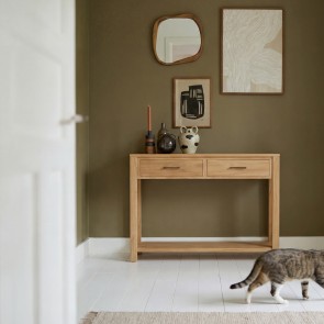Maë - Console d'entrée en teck massif P. 30 cm