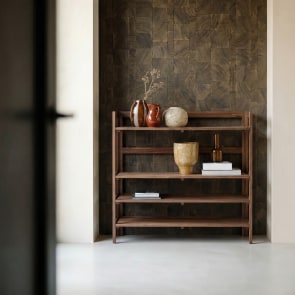 Esmée - Tall hallway console table in walnut D. 35 cm
