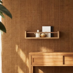 Lila - Estante mural de entrada de acacia maciza 60 cm