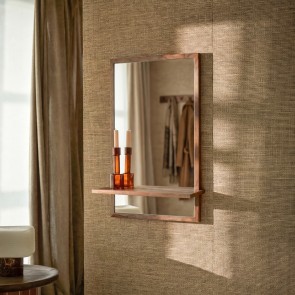 Galyno - Espejo decorativo de entrada de palisandro 75x45 cm