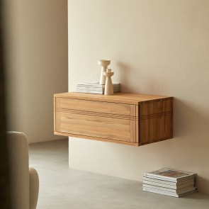 Basic - Mueble de TV de teca maciza 80 cm