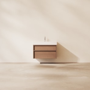 Margot - Mobile sottolavabo in legno di hevea massello e terrazzo 80 cm