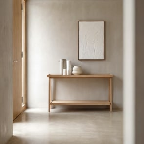 Pola - Entryway console table in solid oak, D. 39 cm