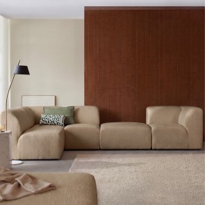 Vénus - Canapé modulable en tissu taupe, 5-6 places
