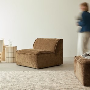 Quinto - Chauffeuse modulable en tissu camel
