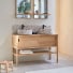Arty - Mueble para lavabo de teca maciza de 120 cm