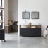 Industriel - Vanity unit in solid mango wood and metal, 140 cm