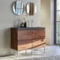 Nova - Mueble de baño de palisandro macizo y piedra de lava de 120 cm