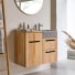 Line - Mobile per il bagno in teak massello e marmo 85 cm