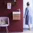 Basic - Mueble de baño de teca maciza y mármol color crema
