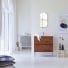 Nova - Mueble de baño de palisandro macizo y terrazo prémium rosa de 80 cm