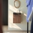 Stelle - Mobile lavabo in legno di noce massello e marmo black