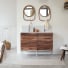 Nova - Mueble de baño de palisandro macizo y terrazo prémium Moon de 120 cm