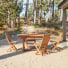 Capri - Conjunto de jardín oval de acacia maciza con 4 sillas