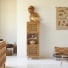 Luis - Libreria alta per bambini in legno di olmo massello e rattan