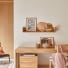 Sasha - Children's wall shelf in solid teak - 100 cm