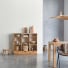 Miho - Libreria bassa in legno di quercia massello e battuto di terrazzo premium pink