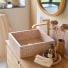 Made - Lavabo quadrato in battuto di terrazzo premium pink l. 40 cm