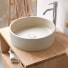Gina - Lavabo redondo de terrazo color crema ∅ 39 cm