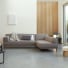 Finn - Divano con angolo a destra in tessuto grigio tortora 270 x 180 cm, 4 posti