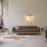 Bjorn - Solid oak and brown fabric 3-seater sofa