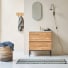 Nova - Vanity unit in solid oak and moon premium terrazzo 80 cm
