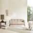 Bjorn - Solid oak and beige fabric 2-seater sofa