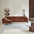 Finn - Ecksofa links aus terracottafarbenem Samt 270 x 180 cm, 4-Sitzer
