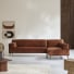 Finn - Right-hand corner sofa in terracotta velvet, 270 × 180 cm, seats 4
