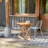 Bistro - Ensemble de jardin en acacia massif et métal white, 2 places