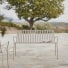 Gaby - 2-seater cream metal garden bench