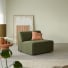 Dario - Poltrona modulabile in tessuto verde