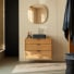 Senson - Meuble de salle de bain en chêne massif 80 cm