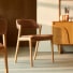 Santino - Chaise en chêne massif et cuir
