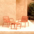 Gaby - Salon de jardin 2 places en métal orange