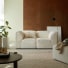Vénus - Sofá modular de 2 plazas con reposabrazos en tejido crudo