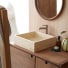 Slats - Lavabo cuadrado de travertino 41 x 41 cm