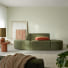 Dario - Banquette modulable en tissu vert, 2 places
