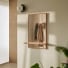 Galyno - Miroir déco d'entrée en teck 75x45 cm