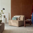 Vénus - Chauffeuse modulable en tissu taupe, grand modèle